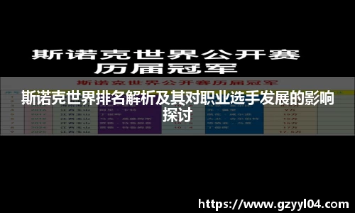 斯诺克世界排名解析及其对职业选手发展的影响探讨